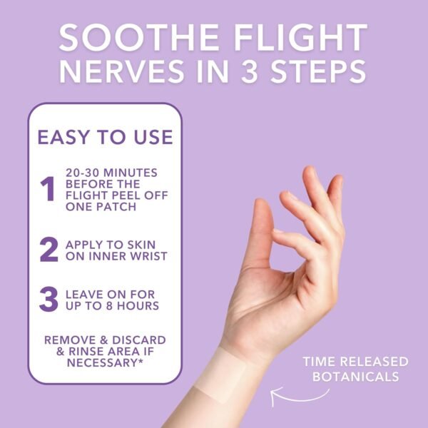 71gWkrCNl5L._AC_SL1500_.jpg Laki Naturals Fly Calm Patch (Pack of 8) - Relax Nerves, Support Stress, Ease Your Mind for Happy Air Travel - Natural Ingredients to Support Airplane Stress - Calm Your Fear of Flying Naturally