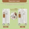 Joyway 20in Carry On Luggage with Cup Holder and USB Port, 25% Expandable Capacity, Smart Suitcase with Anti Slip Wheels and Handbag, Perfect for Men and Women 3 Piece Set White