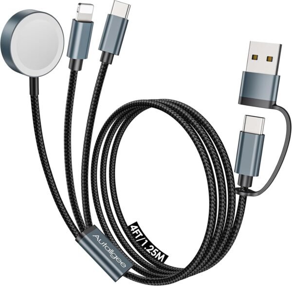 71kOcjMBFL._AC_SL1500_.jpg Travel Essentials for Apple Watch Charger,3 in 2 USB C Cable for Multi Charging Cable Cord,Camping Essentials Portable Designed for iWatch &Phone 16-12-4FT 