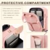 71l-fTSjL._AC_SL1500_.jpg Underseat Carry On Luggage with Wheels, Airline Approved Personal Item Bag, Multiple Compartment Travel Carry-On with Leather Handle, Soft Side Lightweight Rolling Suitcase for Women, Pink, L