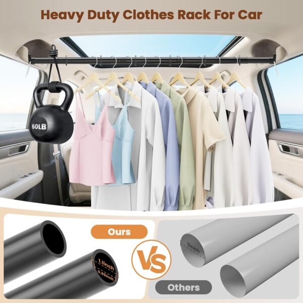 71lcmOgurWL._AC_SL1500_.jpg Car Hanging Accessories,Travel Hangers,Telescopic Adjustable 30-63 Inches for Compact & midsize Cars,Automotive,SUVs,Trucks,Black