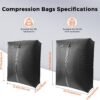 Travel Vacuum Bags for Luggage with Electric Pump, IP67 Reusable Vacuum Compression Bags for Travel, Backpack & Suitcases,Vacuum Seal Packing Cubes for Clothing (2PC-PUMP)
