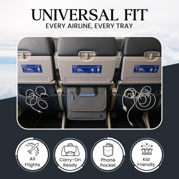 71mlNR78uUL._AC_SL1500_.jpg SO~MINE Airplane Pocket Organizer | Tray Table Cover | In Flight Seat Back Organizer Bag | Commuter Essential Travel Bag | Media Pouch For Flying | Travel Gift | Attaches To Luggage