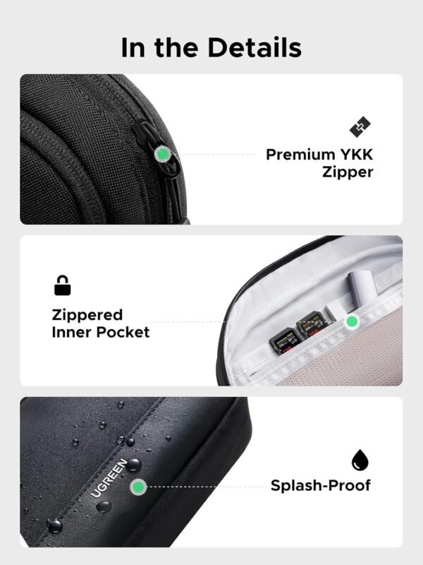 71o7Zc1x1iL._AC_SL1500_.jpg UGREEN Electronics Organizer Travel Case Bag Multifunctional Organizer Carrying Case for Cables, Cord, SD Card, Earbuds, Charger, USB Adapter, Electronic Accessories Medium Size