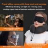 71rYDj3jIeL._AC_SL1500_.jpg MLVOC Travel Pillow 100% Pure Memory Foam Neck Pillow, Comfortable & Breathable Cover, Machine Washable, Airplane Travel Kit with 3D Contoured Eye Masks, Earplugs, and Luxury Bag, Standard (Black)