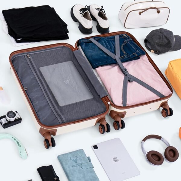 71smiFuv4WL._AC_SL1500_.jpg Carry On Luggage Sets 3 Piece, 20 Inch Luggage 22x14x9 Airline Approved with Wheels and TSA Lock, ABS Lightweight Hardshell Travel Suitcase Set with Duffel Bag Travel Bag for Men Women