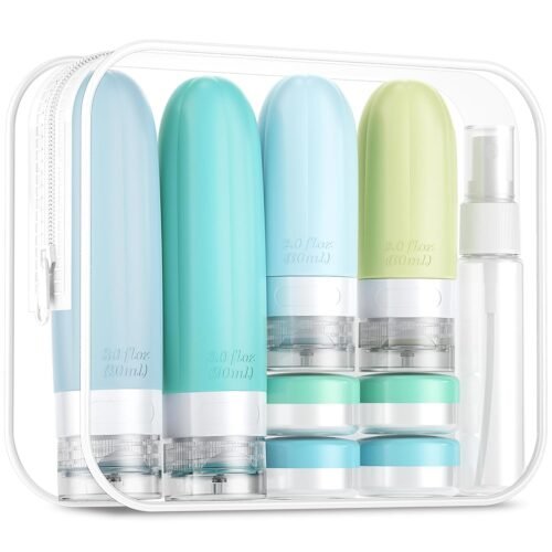 Gemice 16 Pack Travel Size Bottles, TSA Approved Leakproof Travel Containers for Toiletries, Silicone Refillable Travel Essentials Accessories with Travel Bag for Shampoo Conditioner