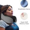 71va16Y8fL._AC_SL1500_.jpg High Fill Memory Foam Neck Pillow - Ergonomic Support for Plane, Car, Home Travel Accessory, Washable Cover - Neck Pillow for Effortless Travel
