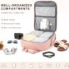 71vzM9iQRL._AC_SL1500_.jpg Underseat Carry On Luggage with Wheels, Airline Approved Personal Item Bag, Multiple Compartment Travel Carry-On with Leather Handle, Soft Side Lightweight Rolling Suitcase for Women, Pink, L