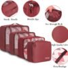 BAGAIL 8 Set Packing Cubes Luggage Packing Organizers for Travel Accessories-Wine Red