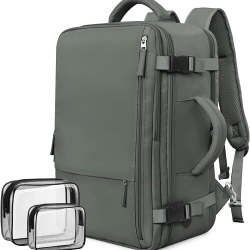 71x4DaTOAsL._AC_SL1500_.jpg Travel Backpack For Women Men Flight Approved, Carry-on Backpack Bag Luggage, Personal Item Backpack Bag, Laptop Backpack Casual Daypack, Travel Essentials Must Haves, Olive-green