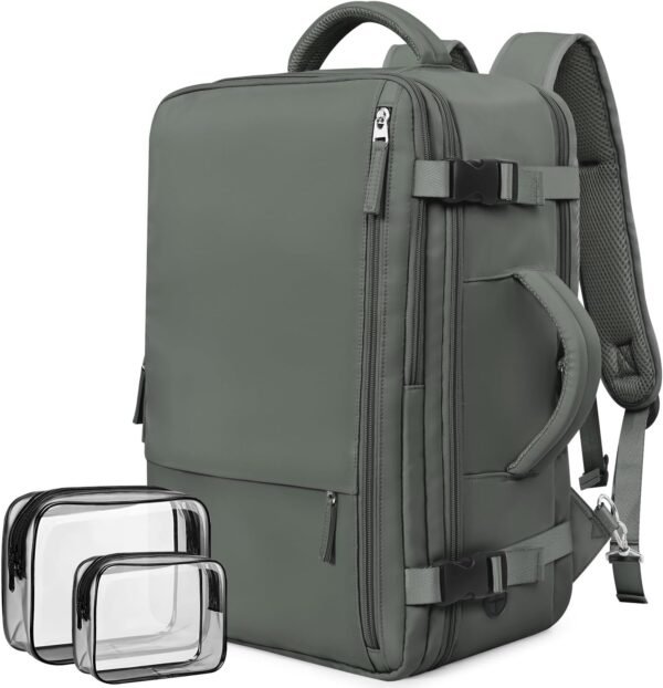 Travel Backpack For Women Men Flight Approved, Carry-on Backpack Bag Luggage, Personal Item Backpack Bag, Laptop Backpack Casual Daypack, Travel Essentials Must Haves, Olive-green