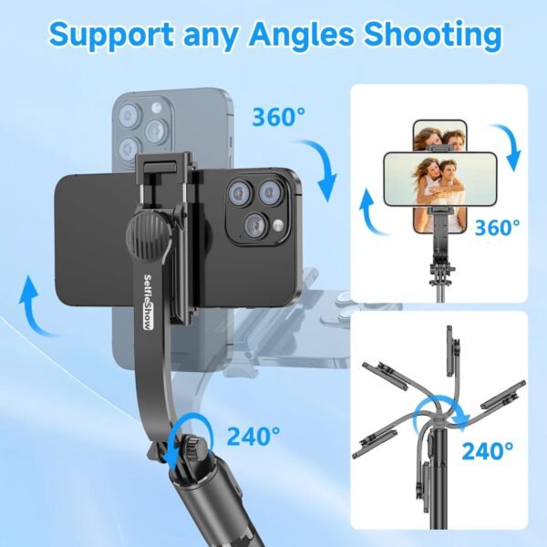 71yufxgzzEL._AC_SL1500_.jpg SelfieShow Selfie Stick, Extendable Selfie Stick Tripod with Wireless Remote and Tripod Stand, Portable, Lightweight, Compatible with iPhone 15 14 13 12 Pro Xs Max X 8Plus, Samsung Smartphone and More