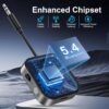 71zKywetwL._AC_SL1500_.jpg 2025 Pro Bluetooth 5.4 Transmitter Receiver, 2-in-1 Wireless Audio Adapter for Airplane/TV/PC/Gym - Dual Link Headphone, Low Latency, Battery Display, Built-in Mic, 30H Playtime, Aviation Metal Frame