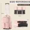 71zcIRj-iSL._AC_SL1500_.jpg Underseat Carry On Luggage with Wheels, Airline Approved Personal Item Bag, Multiple Compartment Travel Carry-On with Leather Handle, Soft Side Lightweight Rolling Suitcase for Women, Pink, L