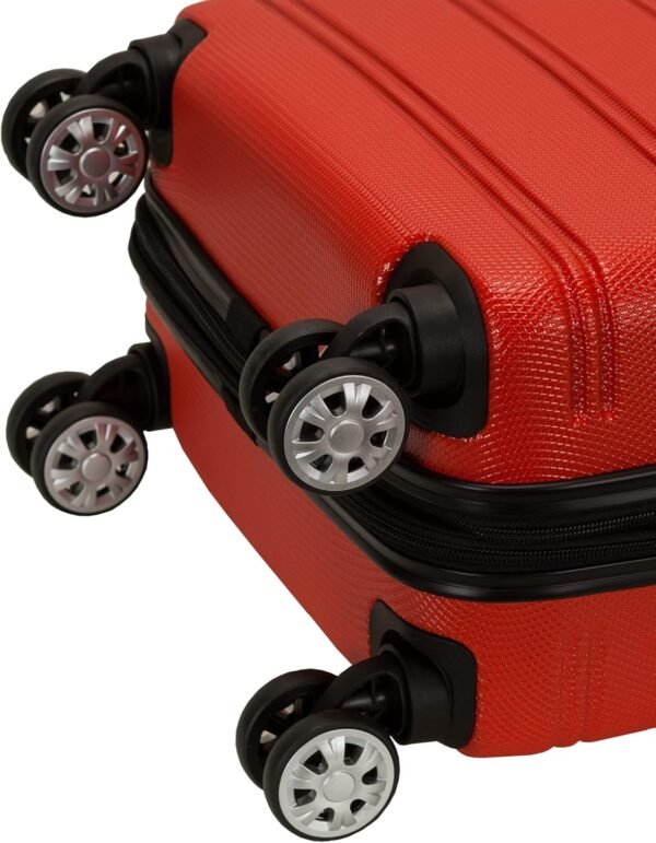 Rockland Melbourne Hardside Expandable Spinner Wheel Luggage, Red, Carry-On 20-Inch
