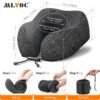 812rEbNITKL._AC_SL1500_.jpg MLVOC Travel Pillow 100% Pure Memory Foam Neck Pillow, Comfortable & Breathable Cover, Machine Washable, Airplane Travel Kit with 3D Contoured Eye Masks, Earplugs, and Luxury Bag, Standard (Black)