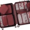BAGAIL 8 Set Packing Cubes Luggage Packing Organizers for Travel Accessories-Wine Red