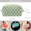814isbnd1UL._AC_SL1500_.jpg PAZIMIIK Checkered Makeup Bag for Purse Portable Zipper Make Up Pouch Small Cosmetic Case for Travel Accessories (Light Green)