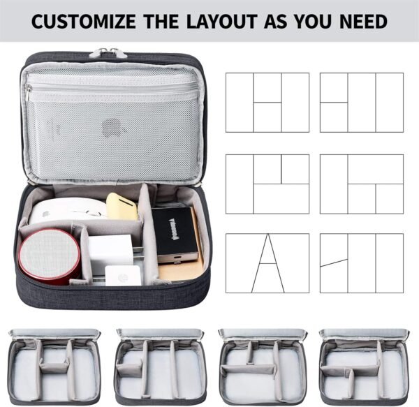 816BBzLURiL._AC_SL1500_.jpg Lanola Travel Cable Organizer Bag, Electronic Accessories Case Portable Double Layer Cable Storage Bag for Cord,phone,Charger, Flash Drive, Phone, SD Card,Personal Items - (Black)