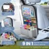 817N2eUrNL._AC_SL1500_.jpg 2PACK-Car Backseat Organizer with Touch Screen Tablet Holder,9 Storage Pockets Storage Organizer with Foldable Food Tray, Protector Kick Mats for Kids, Travel Accessories Organizer (Grey)