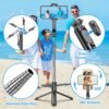 818e1QXYIxL._AC_SL1500_.jpg SelfieShow Selfie Stick, Extendable Selfie Stick Tripod with Wireless Remote and Tripod Stand, Portable, Lightweight, Compatible with iPhone 15 14 13 12 Pro Xs Max X 8Plus, Samsung Smartphone and More
