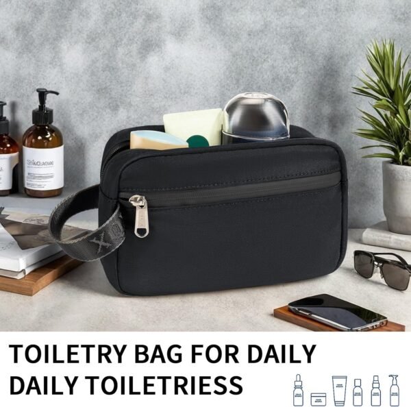 81Cq6AV7RML._AC_SL1500_.jpg XQXA Toiletry Bag for Men, Hanging Dopp Kit Water Resistant Travel makeup Bag for women, Mens Travel Bag Shaving Bag for Toiletries Accessories (01-Black)