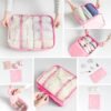 8 Set Packing Cubes for Suitcases Travel Luggage Packing Organizers,Travel Essentials Luggage Organizer Accessories for Shoe Bag Tioletry Bag Laundry Bag (Pink)