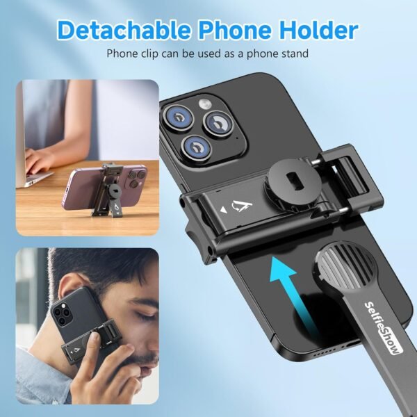 81DgmdGugFL._AC_SL1500_.jpg SelfieShow Selfie Stick, Extendable Selfie Stick Tripod with Wireless Remote and Tripod Stand, Portable, Lightweight, Compatible with iPhone 15 14 13 12 Pro Xs Max X 8Plus, Samsung Smartphone and More