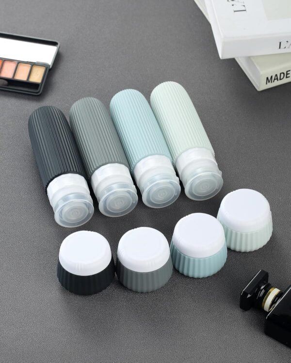 81F7sl690IL._SL1500_.jpg Travel Bottles - 8 Pack, TSA Approved Travel Size Toiletries, Leak Proof Silicone Squeezable Containers in Clear Bag