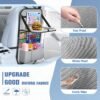 81FDQEDSayL._AC_SL1500_.jpg 2PACK-Car Backseat Organizer with Touch Screen Tablet Holder,9 Storage Pockets Storage Organizer with Foldable Food Tray, Protector Kick Mats for Kids, Travel Accessories Organizer (Grey)