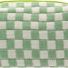 81FIMBCsT-L._AC_SL1500_.jpg PAZIMIIK Checkered Makeup Bag for Purse Portable Zipper Make Up Pouch Small Cosmetic Case for Travel Accessories (Light Green)