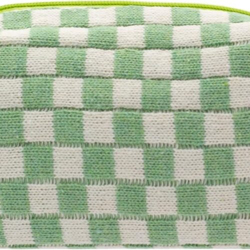 81FIMBCsT-L._AC_SL1500_.jpg PAZIMIIK Checkered Makeup Bag for Purse Portable Zipper Make Up Pouch Small Cosmetic Case for Travel Accessories (Light Green)
