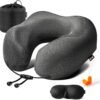 81FyyZTxL._AC_SL1500_.jpg MLVOC Travel Pillow 100% Pure Memory Foam Neck Pillow, Comfortable & Breathable Cover, Machine Washable, Airplane Travel Kit with 3D Contoured Eye Masks, Earplugs, and Luxury Bag, Standard (Black)