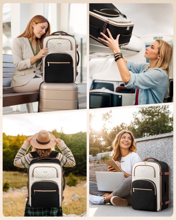 81Jd1UBPH2L._AC_SL1500_.jpg LOVEVOOK Travel Backpack Carry on Flight Approved 40L,Waterproof TSA Travel Essentials Personal Item Backpack for Women Men,Large Carry on Luggage Suitcase Travel Bag for Airplane with 3 Packing Cubes