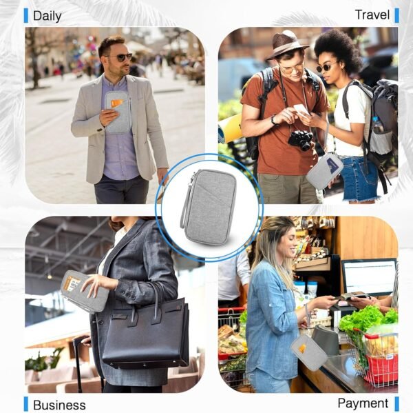 Passport Holder Family, Women Rfid Blocking Passport Wallet, Travel Document Organizer Premium Wallets Passport Holders Bag