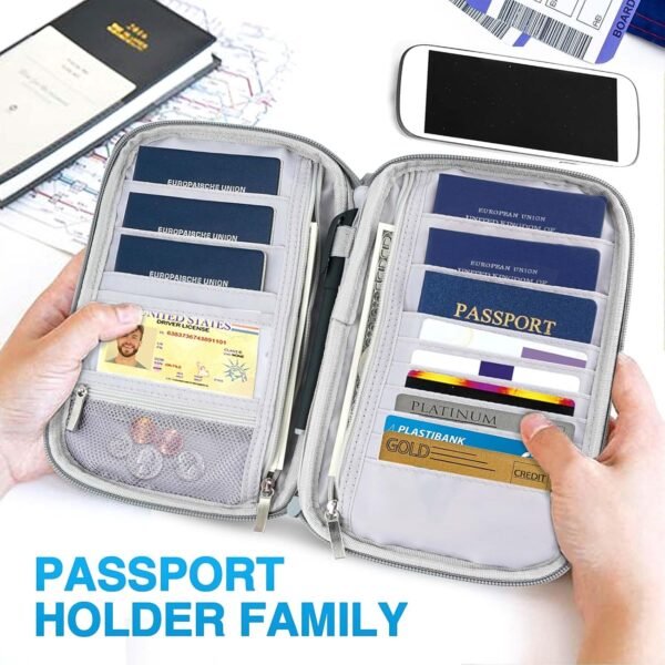 Passport Holder Family, Women Rfid Blocking Passport Wallet, Travel Document Organizer Premium Wallets Passport Holders Bag