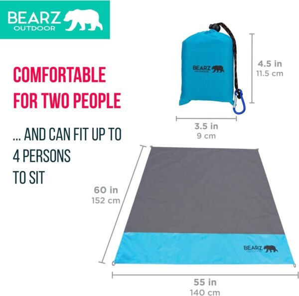 81SPU3lk1iL._AC_SL1500_.jpg Pocket Blanket - Beach Blanket Waterproof Sandproof, Picnic Blankets Waterproof Foldable, Lightweight & Compact for Hiking, Camping, Travel, Festival Accessories