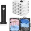 81Ta0VwcaSL._AC_SL1500_.jpg SUOCO Travel Vacuum Bags for Luggage with Portable Electric Pump, 8 Small Packing Seal Bags for Clothing Suitcase Backpack, Space Saver Compression Clothes Storage Bag