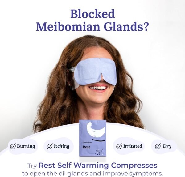 81XIXTQ9cDL._AC_SL1500_.jpg Rest: Self Heating Warm Compress for Dry Eyes | Heated Eye Mask for Fast Relief | No Microwave or Washcloth Needed | Travel Ready | 30 Count