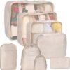 81bmzMGvP1L._AC_SL1500_.jpg 8 Set Packing Cubes for Suitcases, kingdalux Travel Luggage Packing Organizers with Laundry Bag, Compression Storage Shoe Bag, Clothing Underwear Bag, for Man & Women