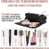 Hair Tools Travel Bag and Heat Resistant Mat for Flat Irons, Straighteners, Curling Iron, and Haircare Accessories, 2-in-1 design, with Interior Pockets, Portable Organizer