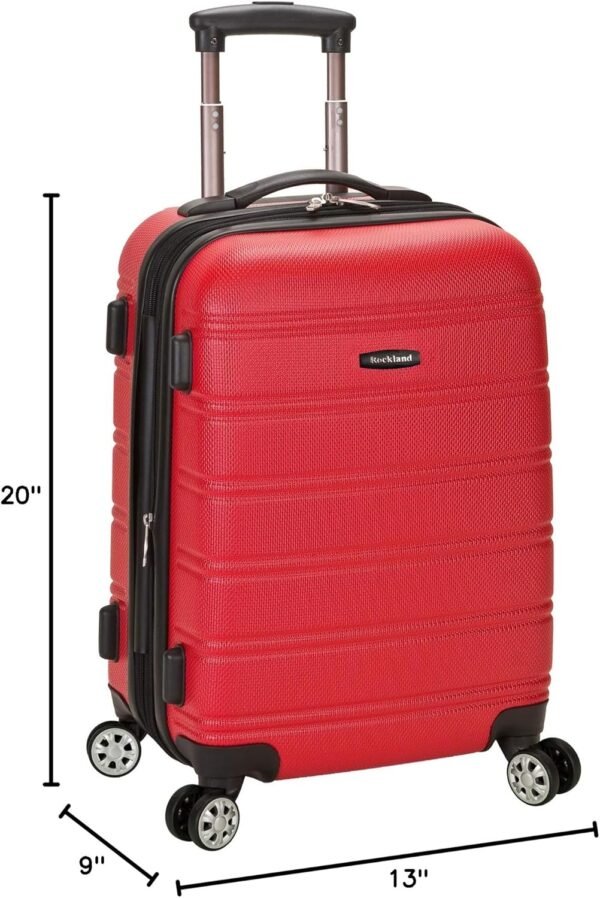 Rockland Melbourne Hardside Expandable Spinner Wheel Luggage, Red, Carry-On 20-Inch