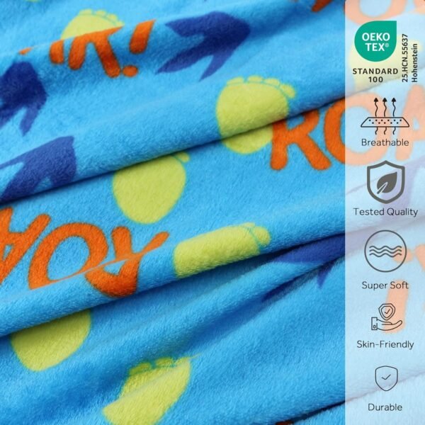 81hbMJjdg9L._AC_SL1500_.jpg 3 in 1 Travel Pillow and Blanket Set for Kids,Soft Travel Blanket Airplane Campact with Bag,Pillow Blanket for Boys with a Pocket,Backpack Clip, Luggage Sleeve (Dinosaur)