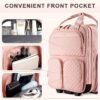 81hv8n8eZKL._AC_SL1500_.jpg Underseat Carry On Luggage with Wheels, Airline Approved Personal Item Bag, Multiple Compartment Travel Carry-On with Leather Handle, Soft Side Lightweight Rolling Suitcase for Women, Pink, L