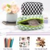 81o5WDeE8zL._AC_SL1500_.jpg PAZIMIIK Checkered Makeup Bag for Purse Portable Zipper Make Up Pouch Small Cosmetic Case for Travel Accessories (Light Green)