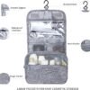 81qwWaV0cTL._AC_SL1500_.jpg Large Capacity Toiletry Bag Travel Bag with Hanging Hook for Men and Women Waterproof Travel Cosmetic Bag Bathroom Storage Bag for Brushes Set,Full-Sized Shampoo,Toiletries,Accessories-Grey