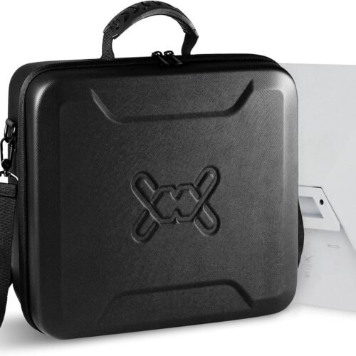 Mwin Carrying Case for Starlink Mini - Starlink Mini Accessories Lightweight Travel Case, Splash-Resistant & Shockproof EVA Protective Cover with Shoulder Strap, Portable Hard Bag for Travel, Black