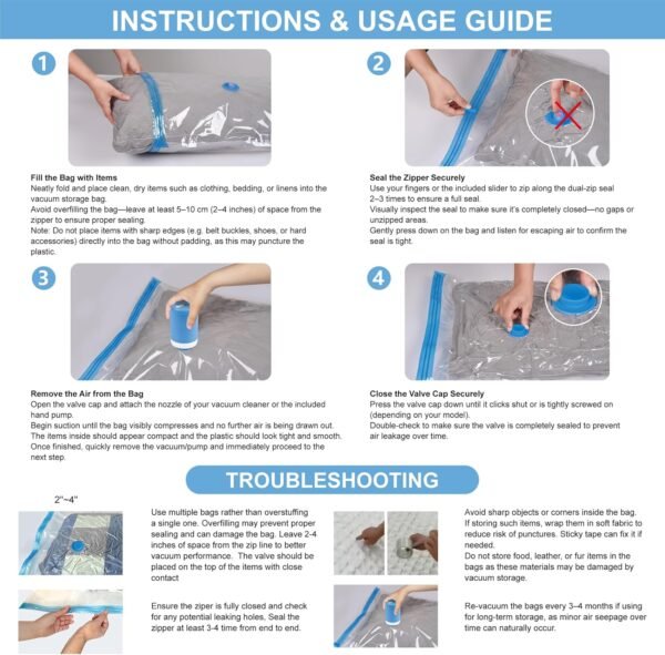 81rXC638IjL._AC_SL1500_.jpg 12 Pack Travel Vacuum Storage Bags with Portable Electric Pump, Vacuum Seal Space Saver Bags for Clothing, Vacuum Travel Bags for Luggage