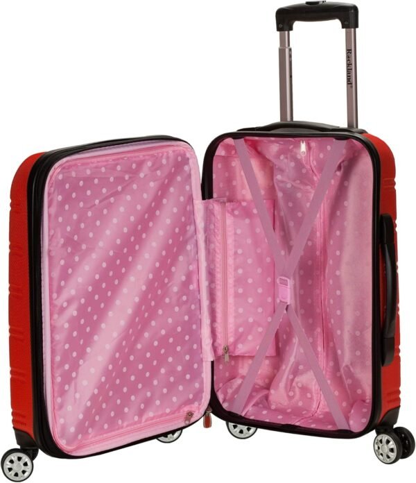 Rockland Melbourne Hardside Expandable Spinner Wheel Luggage, Red, Carry-On 20-Inch